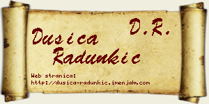 Dušica Radunkić vizit kartica